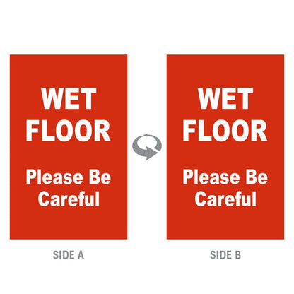2-Sided Sign - 'WET FLOOR Please Be Careful' - Crowd Control Warehouse