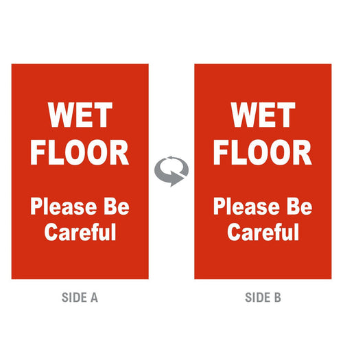 2-Sided Sign - 'WET FLOOR Please Be Careful' - Crowd Control Warehouse