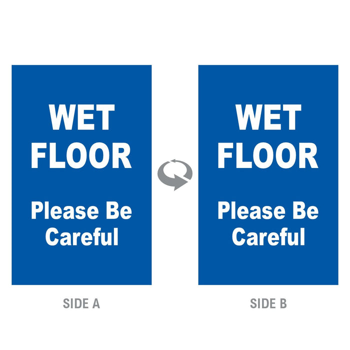 2-Sided Sign - 'WET FLOOR Please Be Careful' - Crowd Control Warehouse
