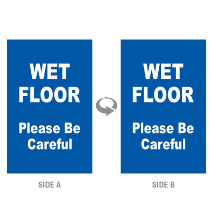 2-Sided Sign - 'WET FLOOR Please Be Careful' - Crowd Control Warehouse
