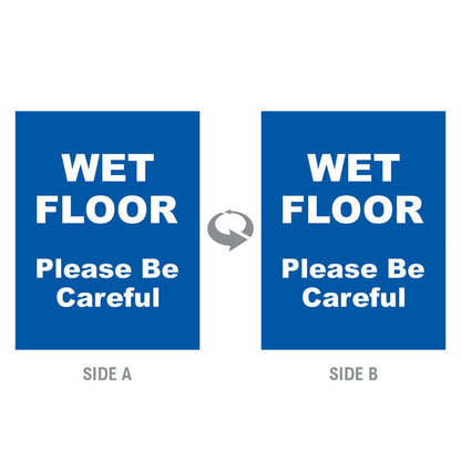 2-Sided Sign - 'WET FLOOR Please Be Careful' - Crowd Control Warehouse