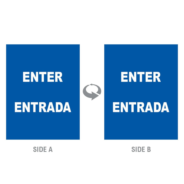 2-Sided Sign Insert - 'ENTER/ENTRADA' - Crowd Control Warehouse