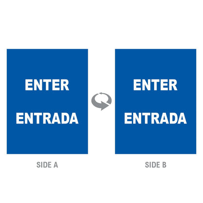2-Sided Sign Insert - 'ENTER/ENTRADA' - Crowd Control Warehouse