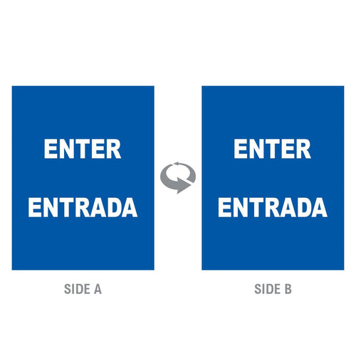 2-Sided Sign Insert - 'ENTER/ENTRADA' - Crowd Control Warehouse