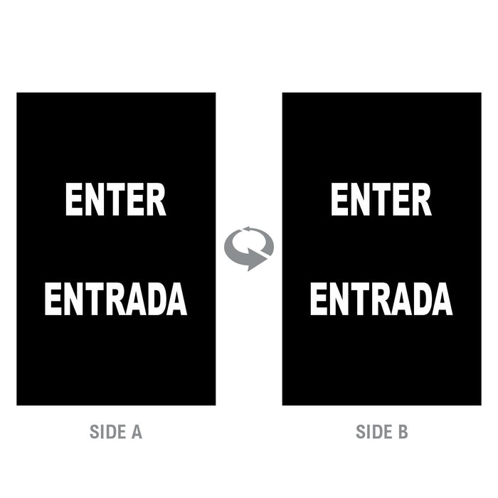 2-Sided Sign Insert - 'ENTER/ENTRADA' - Crowd Control Warehouse