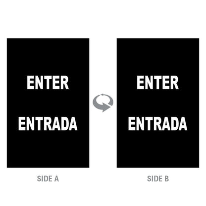 2-Sided Sign Insert - 'ENTER/ENTRADA' - Crowd Control Warehouse