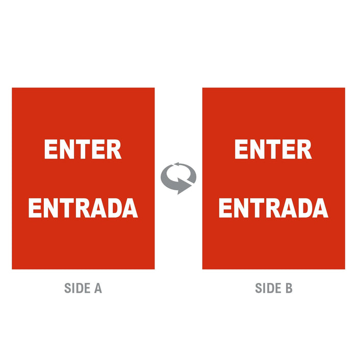 2-Sided Sign Insert - 'ENTER/ENTRADA' - Crowd Control Warehouse