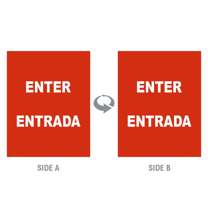 2-Sided Sign Insert - 'ENTER/ENTRADA' - Crowd Control Warehouse
