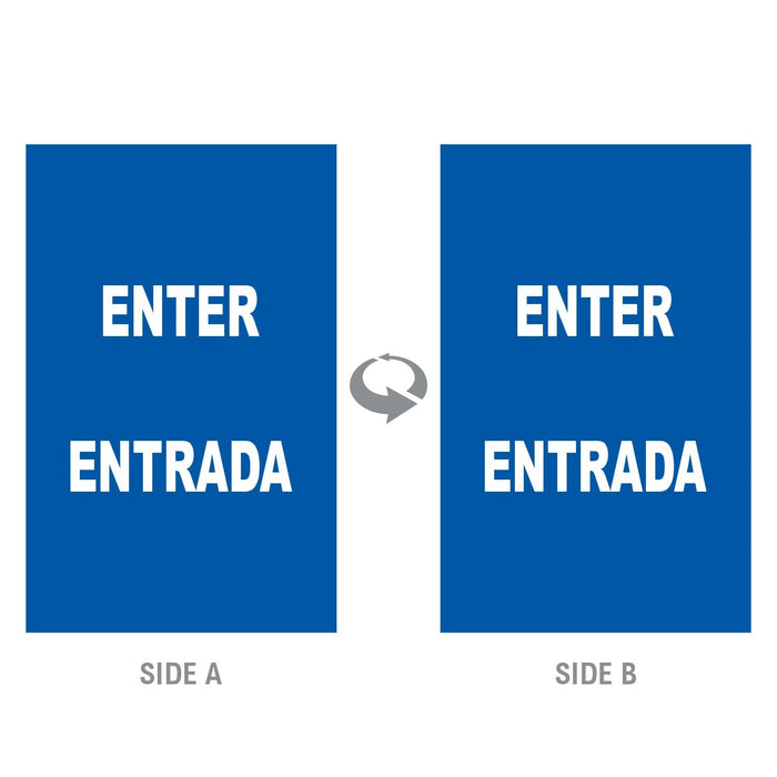 2-Sided Sign Insert - 'ENTER/ENTRADA' - Crowd Control Warehouse