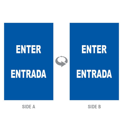 2-Sided Sign Insert - 'ENTER/ENTRADA' - Crowd Control Warehouse