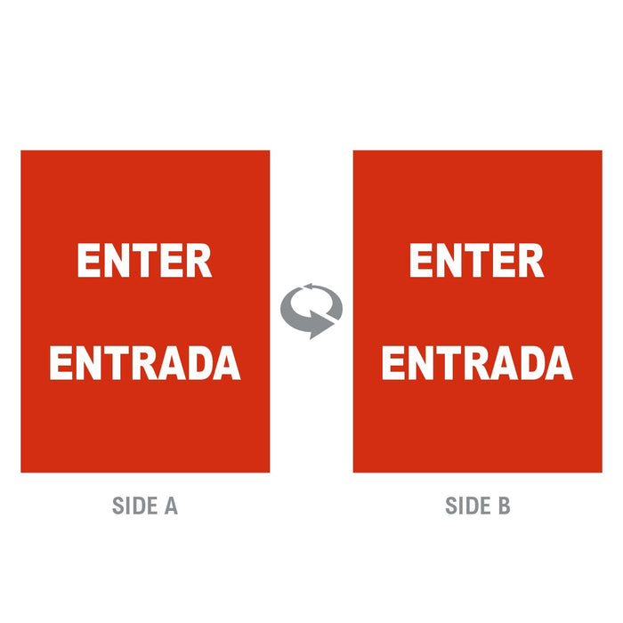 2-Sided Sign Insert - 'ENTER/ENTRADA' - Crowd Control Warehouse
