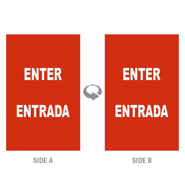2-Sided Sign Insert - 'ENTER/ENTRADA' - Crowd Control Warehouse