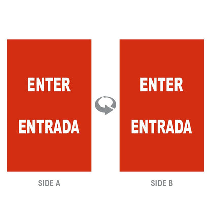 2-Sided Sign Insert - 'ENTER/ENTRADA' - Crowd Control Warehouse