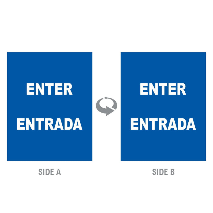 2-Sided Sign Insert - 'ENTER/ENTRADA' - Crowd Control Warehouse