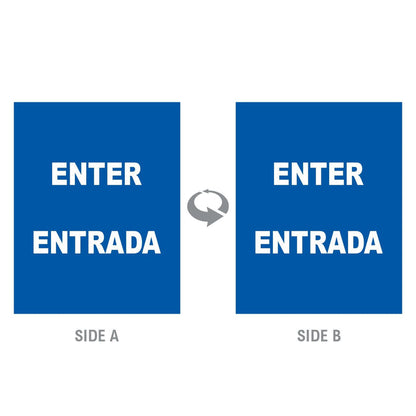 2-Sided Sign Insert - 'ENTER/ENTRADA' - Crowd Control Warehouse