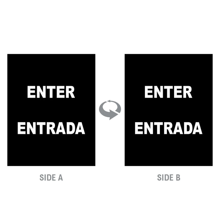 2-Sided Sign Insert - 'ENTER/ENTRADA' - Crowd Control Warehouse