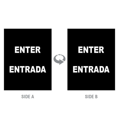 WHITE TEXT ON BLACK SIGN / 8.5 X 11 INCHES / 1:8 INCH