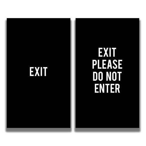 2 - Sided Sign Insert - 'EXIT/EXIT PLEASE DO NOT ENTER' - Crowd Control Warehouse