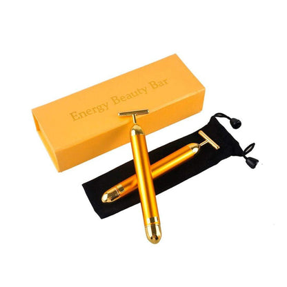 24K Gold Plated PRP Vibrator - T-Shaped Vibrating Massager for Facial Rejuvenation & Lifting - SD Cosmetics Care