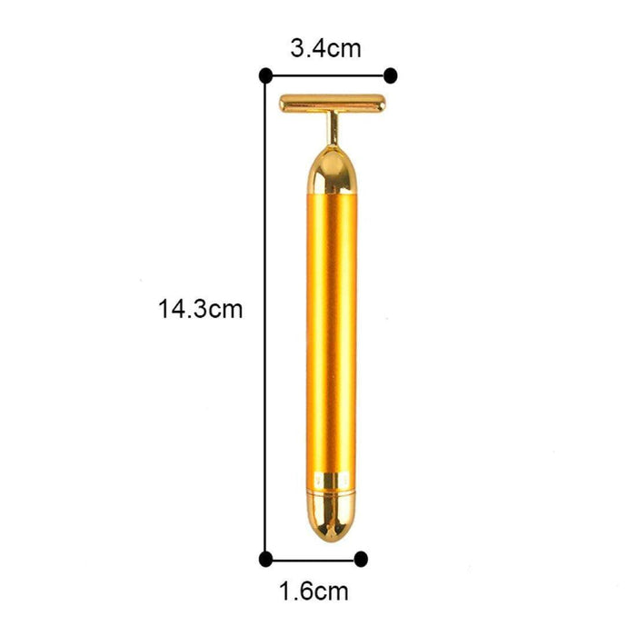 24K Gold Plated PRP Vibrator - T-Shaped Vibrating Massager for Facial Rejuvenation & Lifting - SD Cosmetics Care