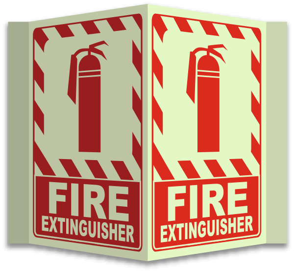 3 - Way Fire Extinguisher Sign - Crowd Control Warehouse