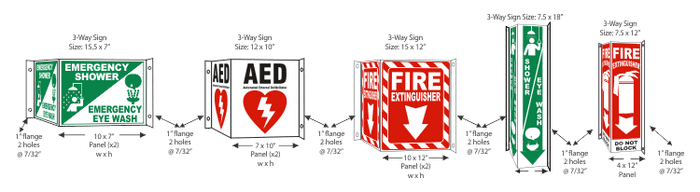 3 - Way Fire Extinguisher Sign - Crowd Control Warehouse