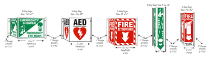 3 - Way Fire Extinguisher Sign - Crowd Control Warehouse