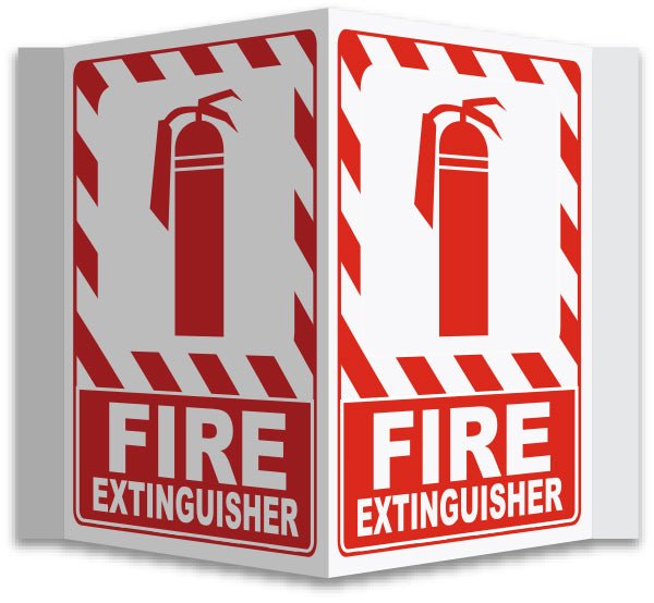 3 - Way Fire Extinguisher Sign - Crowd Control Warehouse