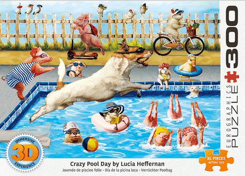 300 Piece Jigsaw Puzzle - Crazy Pool Day 3D | EUROGRAPHICS
