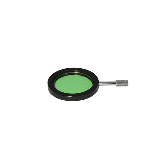 32mm Microscope Filter (Green) in Mount, SKU MT14035551, three quarter front view