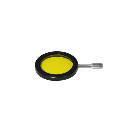 32mm Microscope Filter (Yellow) in Mount, SKU MT14035531, three quarter front view