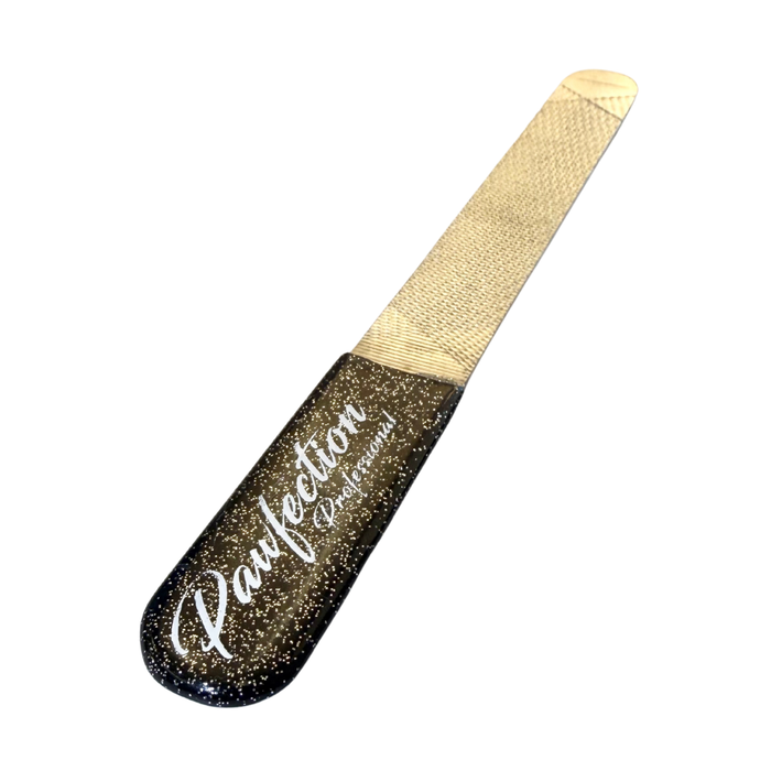 3.75" Engraved Nail File w/ Black Glitter Handle