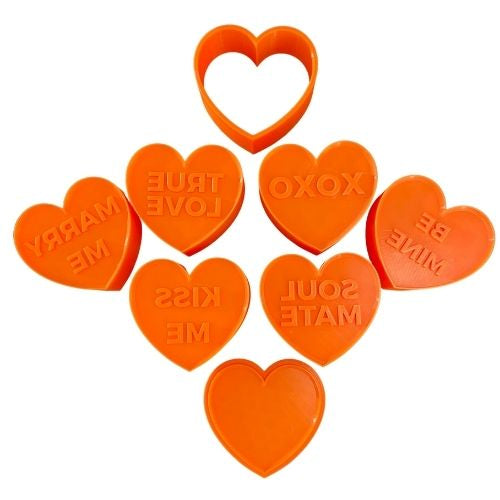3D Printed Candy Hearts Bath Bomb Mold Set