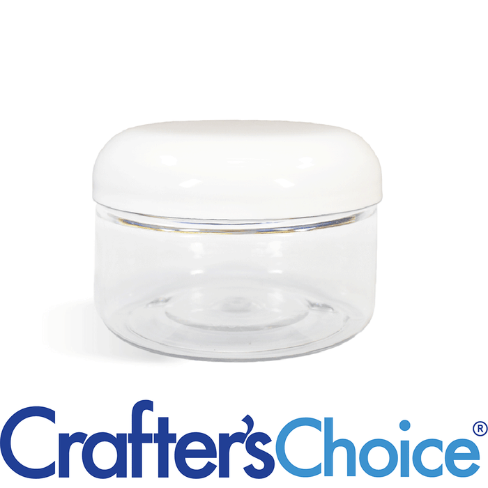 4 oz Clear Heavy Wall Jar & White Dome Top Set