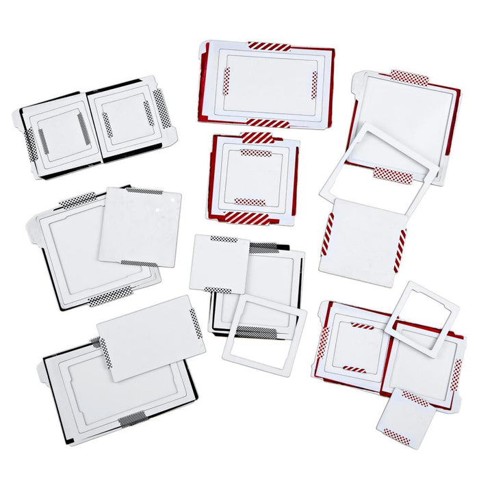 49 And Market - Chipboard Frames - Christmas Spectacular 2023. 18 pieces of thin adhesive backed chipboard shapes. This set includes various sized frames and journaler pieces. These pieces can be added to all your crafting projects. Available at Embellish Away located in Bowmanville Ontario Canada.