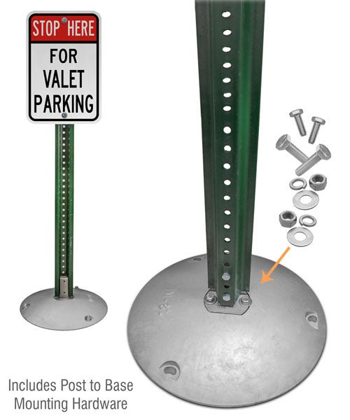 4ft Green Uchannel Sign Stand with 15" Aluminum Base - Crowd Control Warehouse