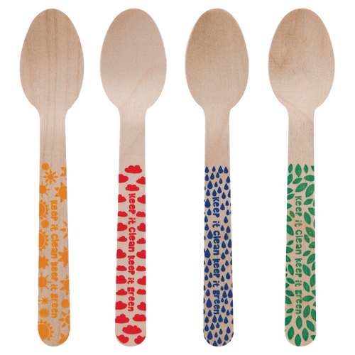 Intertan Disposable Tableware 192 Forks 4KIDS Elements Wooden Spoons