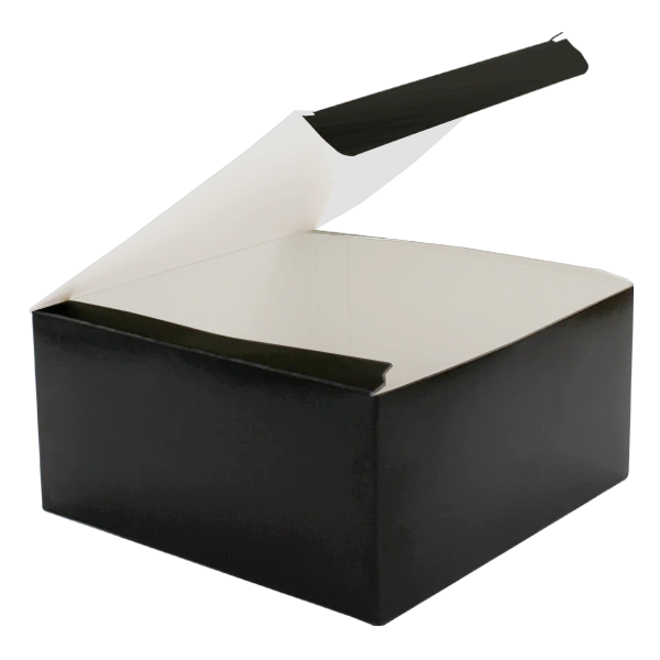 5" Black Food Boxes With Hinged Lid