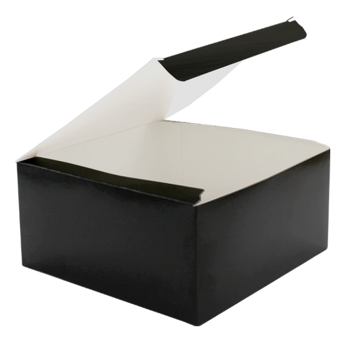 5" Black Food Boxes With Hinged Lid