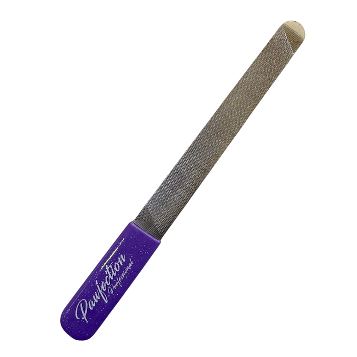 5" Engraved Nail File w/ Purple Glitter Handle