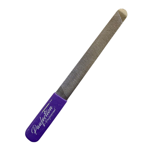 5" Engraved Nail File w/ Purple Glitter Handle