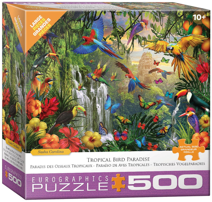 500 Piece XL Jigsaw Puzzle - Tropical Bird Paradise | EUROGRAPHICS