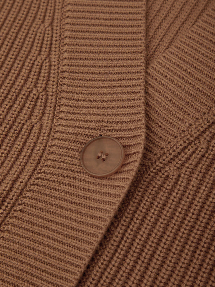 525 America Celeste Relaxed Pocket Cardigan in Carob Brown