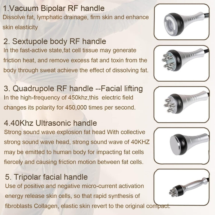 6 in 1 Body U-lipolysis Slimming Machine, Lipo Cavitation for Fat Removal | Skin Tightening Machine, Body Skin Light Spa Care - SD Cosmetics Care