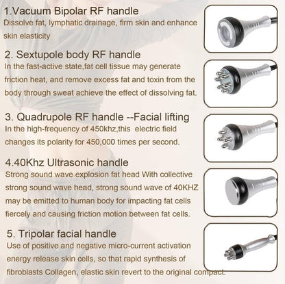 6 in 1 Body U-lipolysis Slimming Machine, Lipo Cavitation for Fat Removal | Skin Tightening Machine, Body Skin Light Spa Care - SD Cosmetics Care