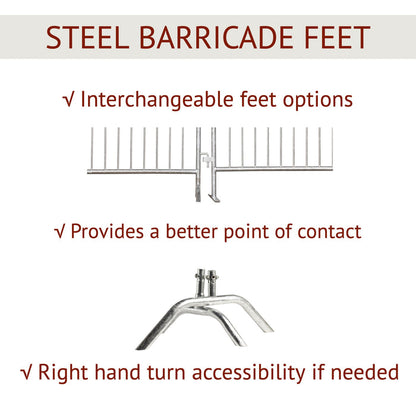 6.5 Ft Hot - Dipped Galvanized Steel Barricade - Crowd Control Warehouse