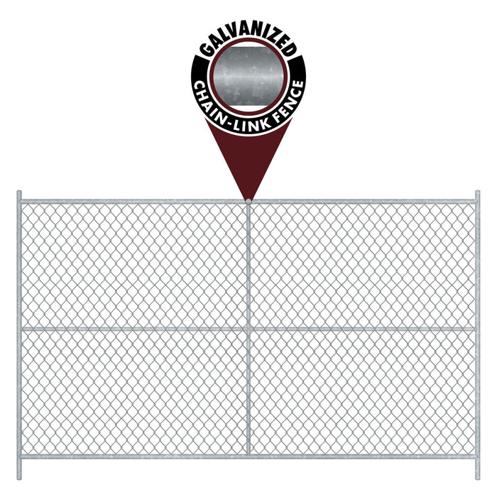 20 - Panel Chain Link Fence Kit - 6 x 10 ft, Cross Braced with Bases & Clamps - Crowd Control Warehouse