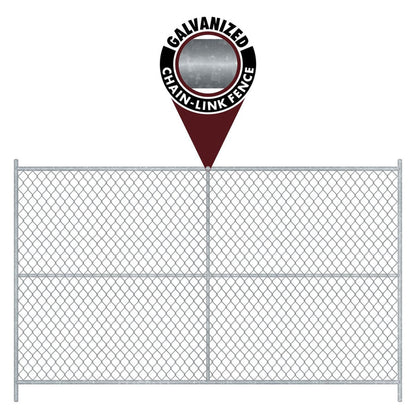 20 - Panel Chain Link Fence Kit - 6 x 10 ft, Cross Braced with Bases & Clamps - Crowd Control Warehouse
