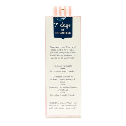 7 Days of Cleansing Microfiber Makeup Remover Towels 7pk - ikatehouse