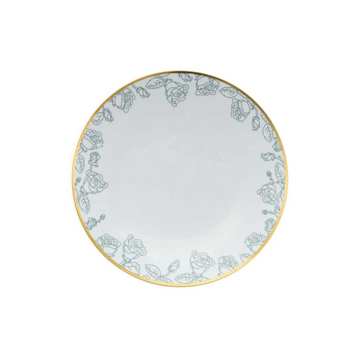 8 In. Trendables Roses Gold Rim Plastic Salad/Dessert Plates - 10 ct.